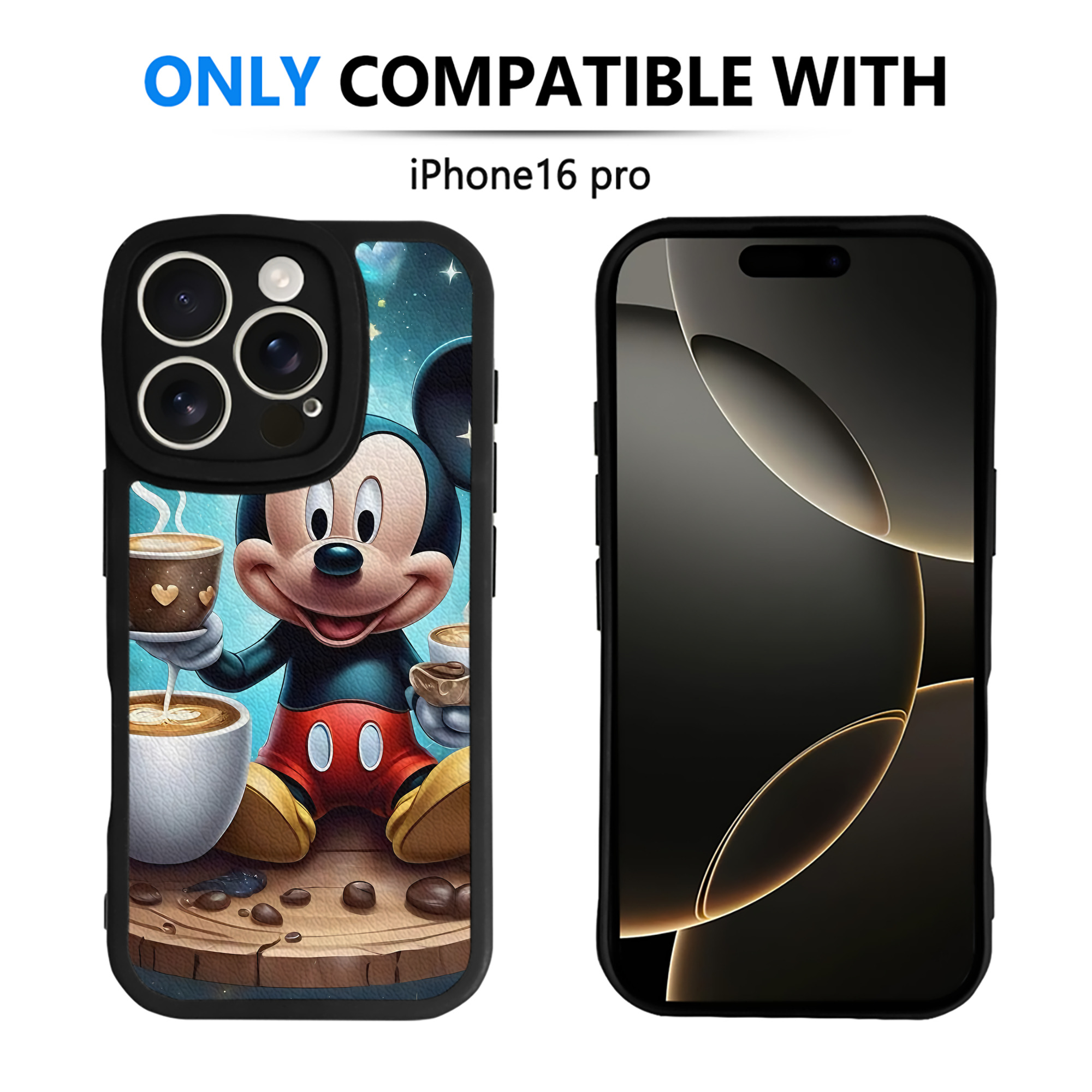 （画像用） ミッキーマウス Mickey Mouse 【iPhone 16シリーズ対応】シリコンスマホケース（レザー調） 材質：シリコン